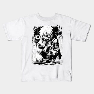 Zombie Boy [black & white] Kids T-Shirt